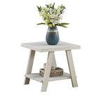 Table d'appoint contemporaine en bois avec cadre en bois dur de haute qualité, finition blanche