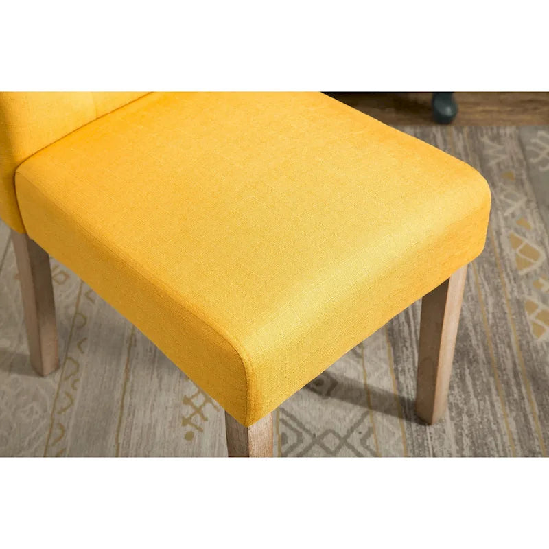 Chaises de salle à manger modernes avec dossier capitonné, assise rembourrée et pieds en bois massif