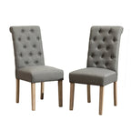 Chaises de salle à manger modernes avec dossier capitonné, assise rembourrée et pieds en bois massif