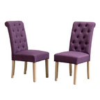 Chaises de salle à manger modernes avec dossier capitonné, assise rembourrée et pieds en bois massif