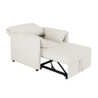 Canapé-lit convertible, fauteuil-lit 3 en 1 avec dossier réglable et coussins épais, cadre en lin