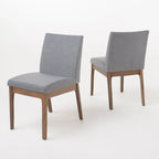 Ensemble table à manger et 4 chaises, Meubles de cuisine en bois avec table rectangulaire et 4 chaises rembourrées