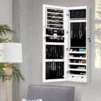 Armoire à bijoux murale avec miroir et lumières LED