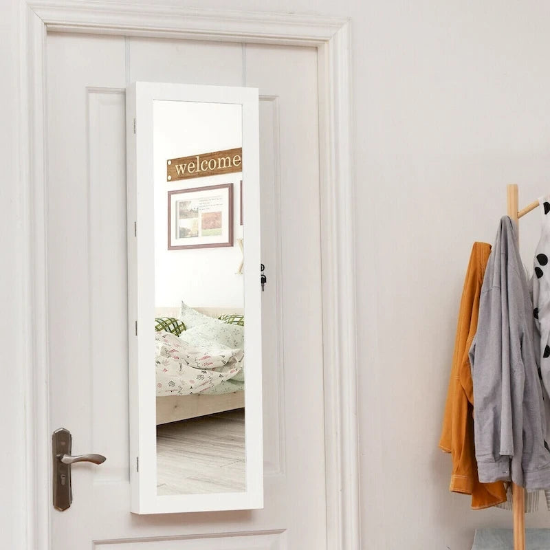Armoire à bijoux murale avec miroir et lumières LED