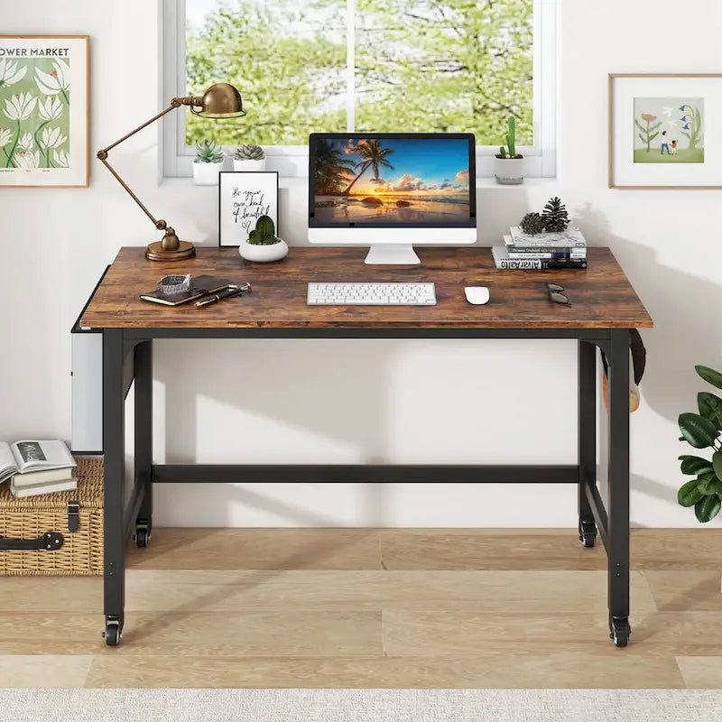 1/2/4 PCS Bureau informatique roulant Cadre métallique Table PC portable