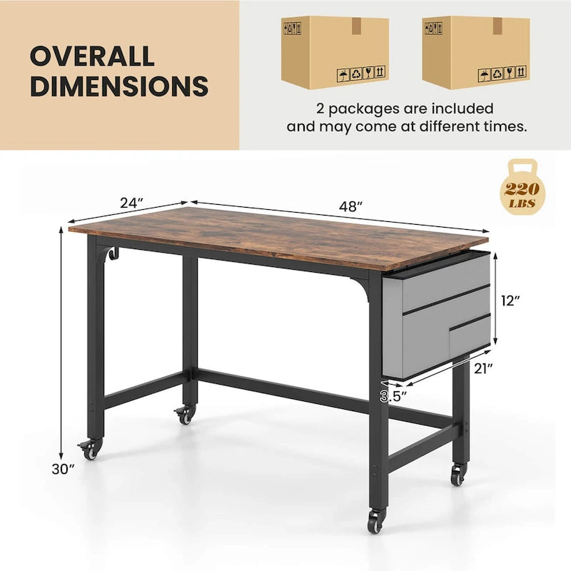 1/2/4 PCS Bureau informatique roulant Cadre métallique Table PC portable