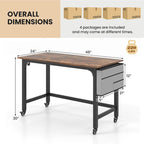 1/2/4 PCS Bureau informatique roulant Cadre métallique Table PC portable