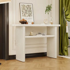 Console élégante et minimaliste avec bords arrondis et étagère robuste pour entrée