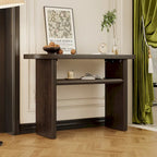 Console élégante et minimaliste avec bords arrondis et étagère robuste pour entrée