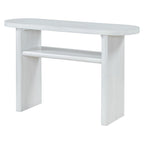 Console élégante et minimaliste avec bords arrondis et étagère robuste pour entrée