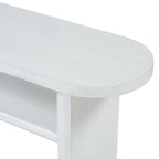 Console élégante et minimaliste avec bords arrondis et étagère robuste pour entrée