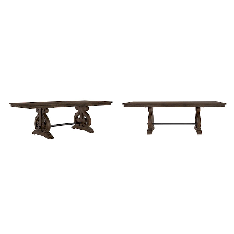 Table à manger extensible en bois - Marron