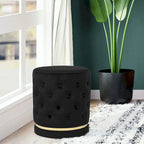 Pouf rond capitonné