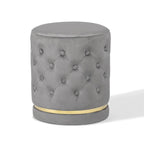 Pouf rond capitonné