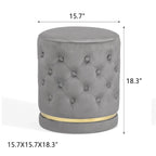 Pouf rond capitonné