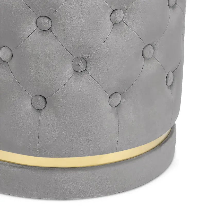 Pouf rond capitonné