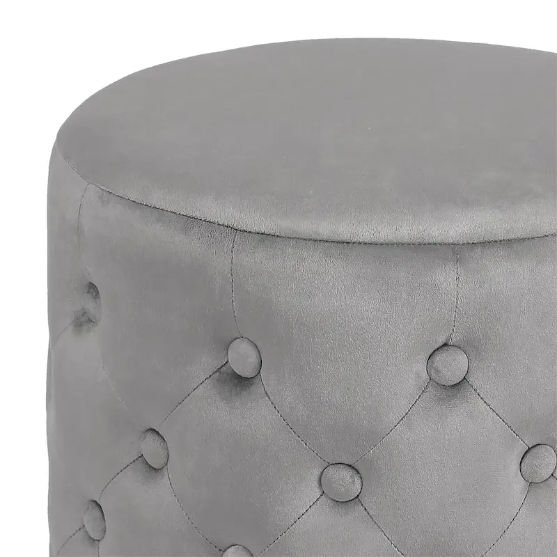 Pouf rond capitonné