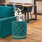 Pouf rond capitonné