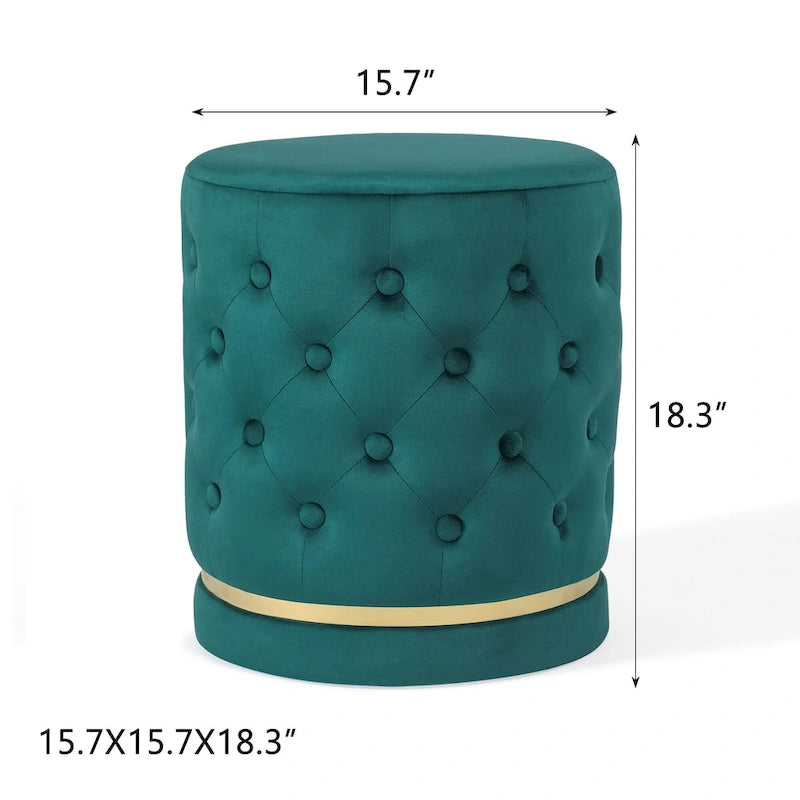 Pouf rond capitonné