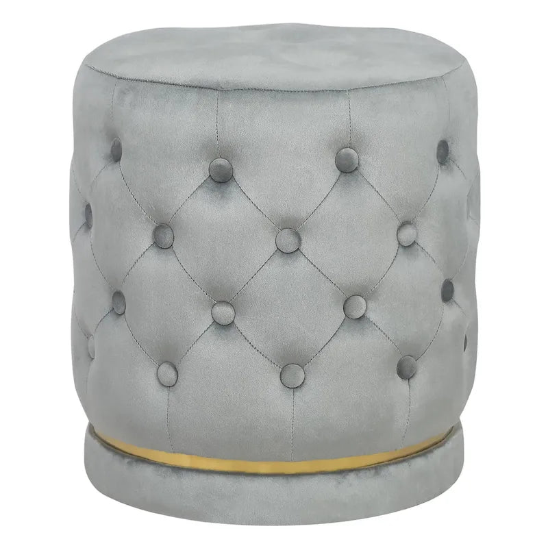 Pouf rond capitonné