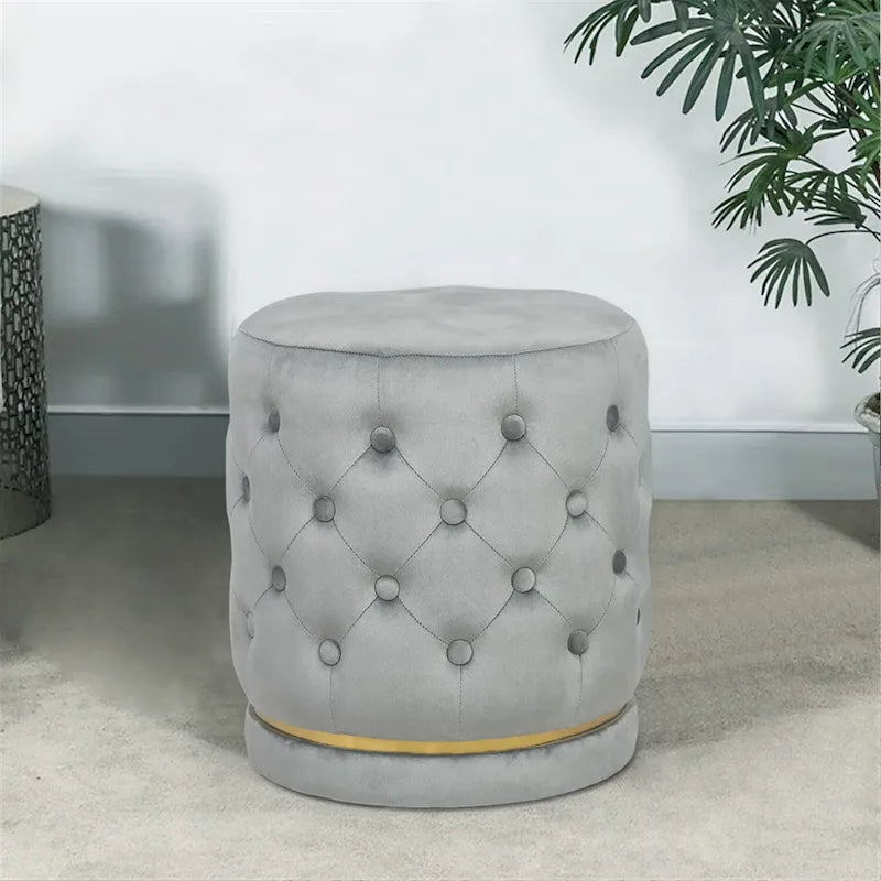 Pouf rond capitonné