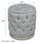 Pouf rond capitonné