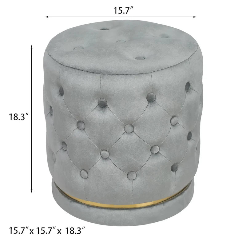 Pouf rond capitonné