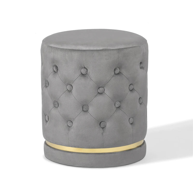 Pouf rond capitonné