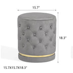 Pouf rond capitonné