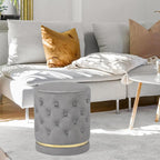 Pouf rond capitonné