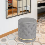 Pouf rond capitonné
