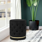 Pouf rond capitonné