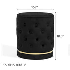 Pouf rond capitonné