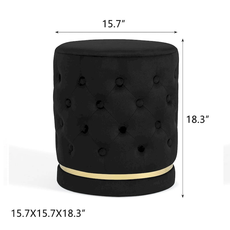 Pouf rond capitonné