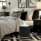Pouf rond capitonné
