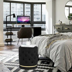 Pouf rond capitonné
