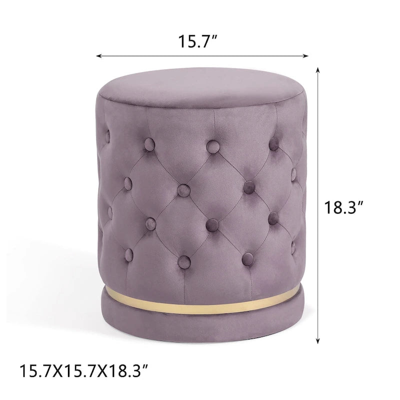 Pouf rond capitonné