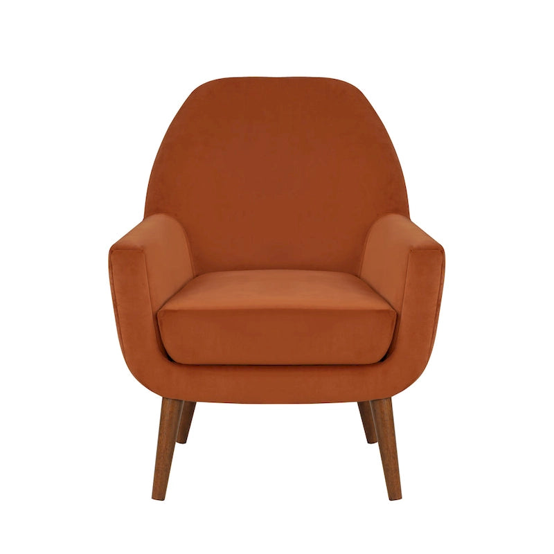 Fauteuil en velours du milieu du siècle