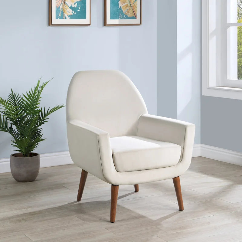 Fauteuil en velours du milieu du siècle