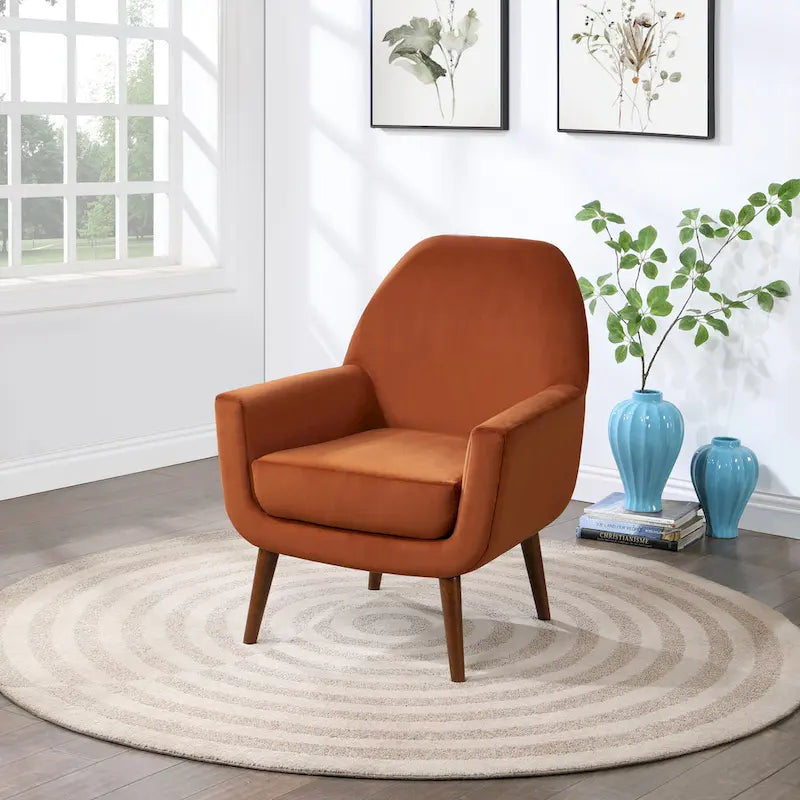 Fauteuil en velours du milieu du siècle