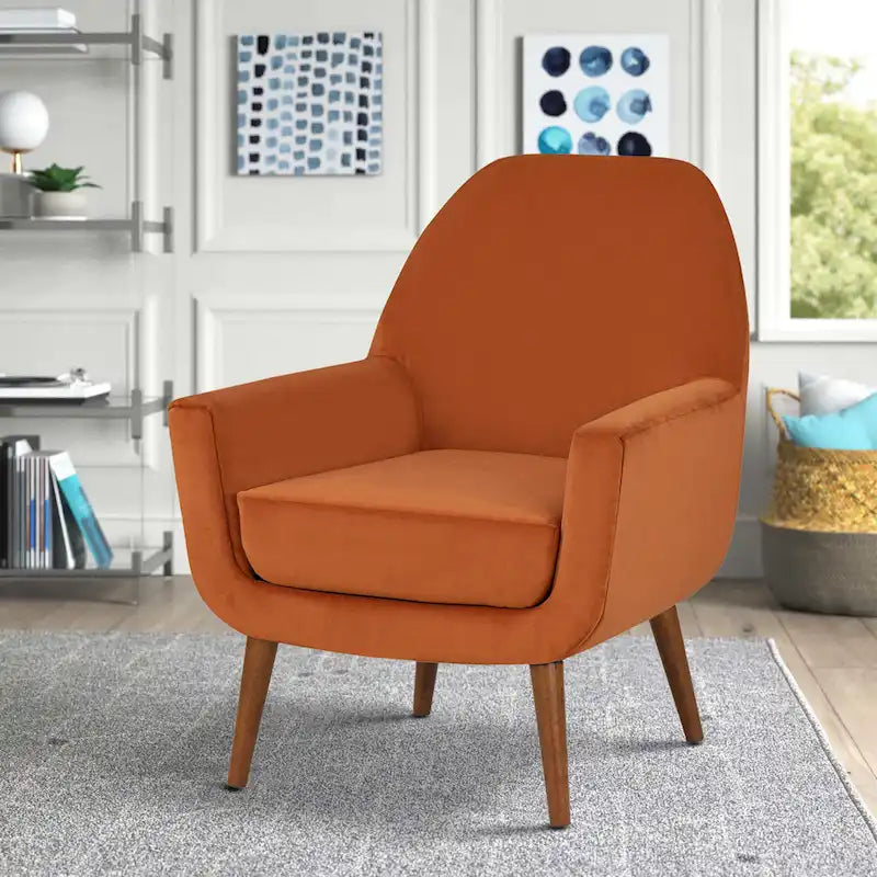 Fauteuil en velours du milieu du siècle