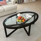 Table basse moderne et simple en verre, table basse en verre trempé