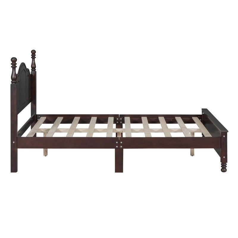 Lit Plateforme en Bois Queen/Full avec 2 Tables de Chevet