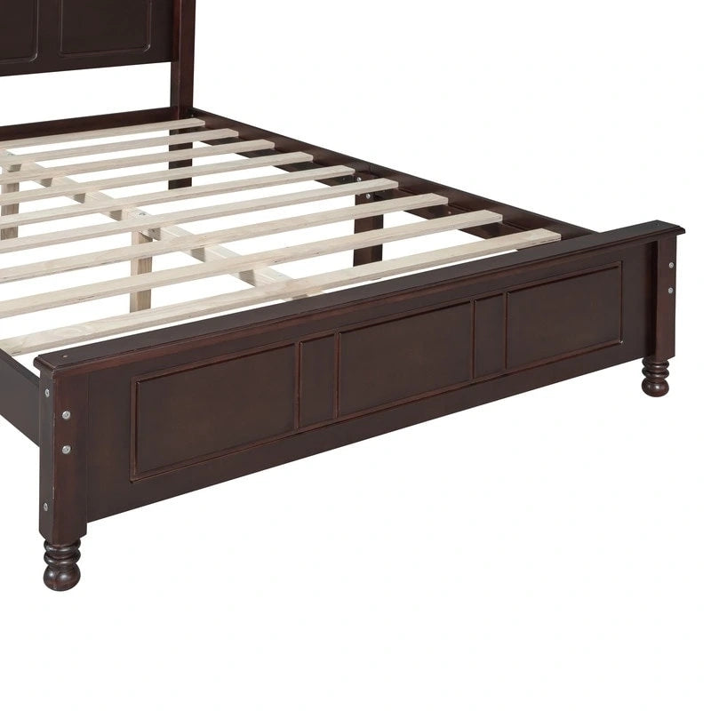 Lit Plateforme en Bois Queen/Full avec 2 Tables de Chevet