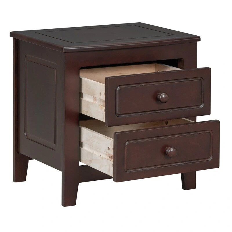 Lit Plateforme en Bois Queen/Full avec 2 Tables de Chevet