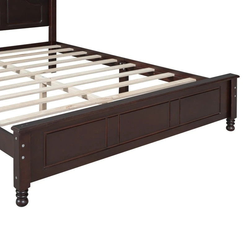 Lit Plateforme en Bois Queen/Full avec 2 Tables de Chevet