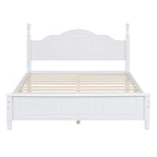 Lit Plateforme en Bois Queen/Full avec 2 Tables de Chevet