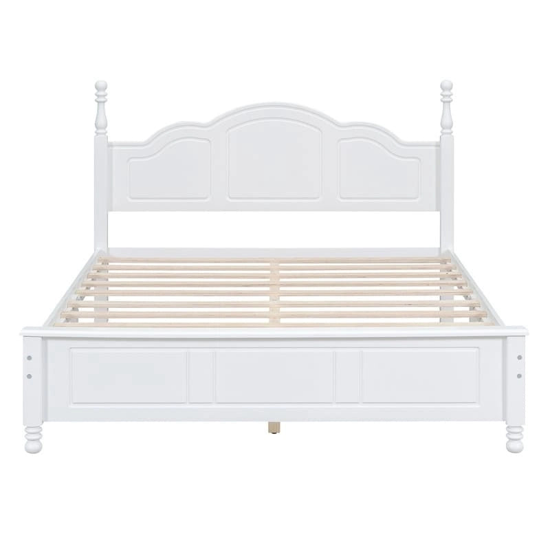 Lit Plateforme en Bois Queen/Full avec 2 Tables de Chevet