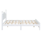 Lit Plateforme en Bois Queen/Full avec 2 Tables de Chevet