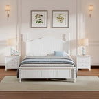 Lit Plateforme en Bois Queen/Full avec 2 Tables de Chevet